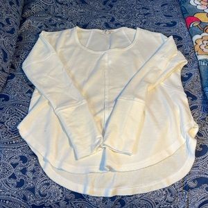 Lucky brand Henley scoopneck, long sleeve size medium cream color